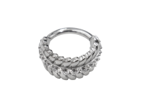 Anneau charnière Cobalt Chrome CoCr 1.2X8 plume ligne de strass | iTC