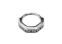 Anneau charnière Cobalt Chrome CoCr 1.2X8 hexagonale strass | iTC