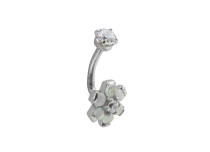 Micro banane Rook Titane 1.2X7 strass fleur strass | iTC