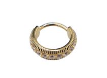 Anneau charnière Cobalt Chrome CoCr Pvd Gold 1.2X10 multi strass | iTC