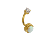 Micro banane Rook Titane PVD Gold 1.2X7 strass blanc