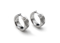 Paire de boucle d'oreille Cobalt Chrome CoCr ronde strass carré 0.8x10 | iTC