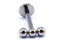 Labret Titane Interne Stérile motif 3 Billes Droites | Itc