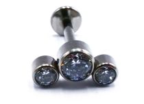 Labret Titane Interne Stérile motif Arc de 3 Strass Rond | Itc