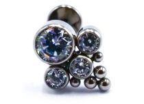 Labret Titane Interne Stérile motif Composition de Strass et de Billes | Itc