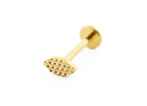 Labret Titane PVD Gold Interne Stérile motif Oval Martelé | Itc