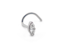 Stud nez titane interne stérile avec strass ovale 0,8x6 mm