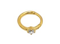 Anneau Acier Doré Charnière Cristal Blanc | Itc