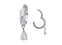 anneau charnière titane triple zircons