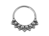 Anneau Acier Flexible Spécial Nez motif Billes | Itc