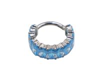 Anneau titane charnière motif multi strass| Itc