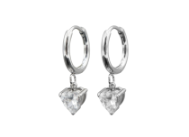 Paire de boucles d'oreille argentées strass blanc | iTC
