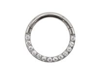 anneau titane strass blanc 1.2x8
