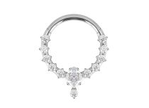 Anneau charnière titane strass multi carré | iTC