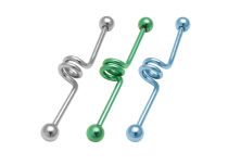 Barbell Acier Industriel à Boules 5 mm motif Ressort Coloré | Itc