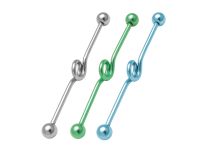 Barbell Acier Industriel à Boules 5 mm motif Spirale Coloré 10 mm | Itc