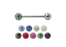 Barbell Acier multi cristal coloré boule 5 mm | Itc