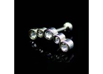 Barbell Acier 5 Strass Colorés |Itc
