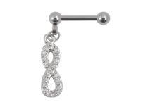 Barbell Acier Signe Infini à Strass Blanc |Itc