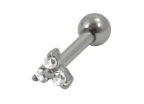 Barbell Acier Fleur Cristal |Itc