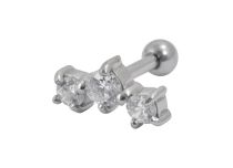 Barbell Acier Cristaux Serti Griffé |Itc