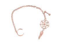 Barbell Acier Doré Rose chaine et attrappe rêve | Itc