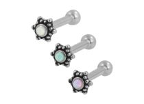Barbell Acier Interne Tribal Etoile Opale | Itc