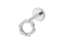 Labret Titane ASTM F136 interne 1,2x8 circulaire strass blanc | iTC