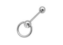 Barbell Acier Anneau et boule à Strass 10 mm | Itc