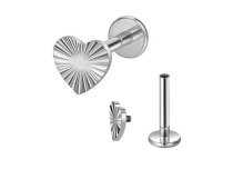 Labret titane ASTM F136 interne cœur strié 1.2x8 ITC Piercing