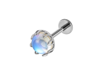 Labret titane ASTM F136 interne opale effet nacré 1.2x8 ITC Piercing