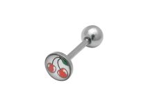 Barbell Acier Disque 8 mm motif Cerise | Itc