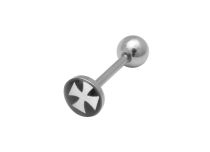 Barbell Acier Disque 8 mm motif Croix Ordre du Temple | Itc