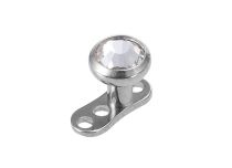 Microdermal Titane Disque Acier 4 mm et Cristal Coloré | Itc