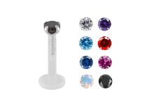Labret BioFlex 1.2 x 8 mm Embout Cristal Coloré | Itc