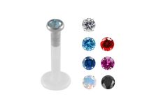 Labret BioFlex Embout Acier Cristal Coloré | Itc