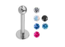 Labret Titane Cristal 2,5 mm Facette Coloré | Itc