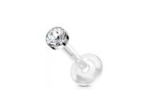 Labret BioFlex Embout Titane Cristal blanc | Itc