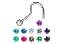 Stud Nez Acier 0,8 mm Boule Cristal Coloré | Itc