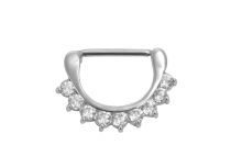 Bijou de Téton Acier Clickers à Strass Blanc | Itc