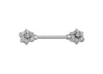 Bijou de Téton Acier motif Fleurs à Strass Blanc |Itc