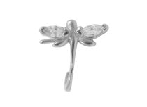 Stud Nez Acier motif Libellule Cristal Blanc | Itc