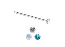 Stud Nez Droit Acier de 1 mm à Boule 2,3 mm - Cristal Coloré | Itc