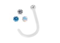 Stud Nez BioFlex 1 mm Embout Titane Cristal Coloré | Itc