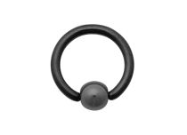 Anneau Titane Noir Boule Hématite 4 mm | Itc