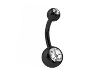 Banane Titane Noir Double Cristal Coloré Boules 5/8 mm | Itc