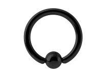 Anneau Titane Noir Boule Titane | Itc