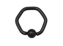 Anneau Acier Noir Hexagone à Boule 4 mm | Itc