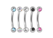 Banane Acier Double Cristal Colorés Boules 3 mm | Itc