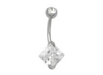 Banane Acier Serti Cristal Blanc Griffé Carré 8 mm | Itc